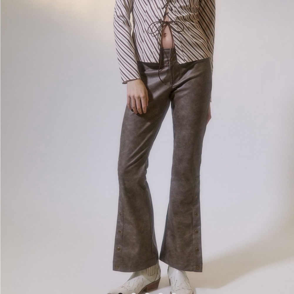 Phoebe Faux Leather Cowboy Bootcut Pant